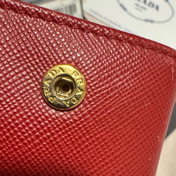 Authentic Prada Red Saffiano Leather Chain Wallet with chain box - Picture 8 of 9